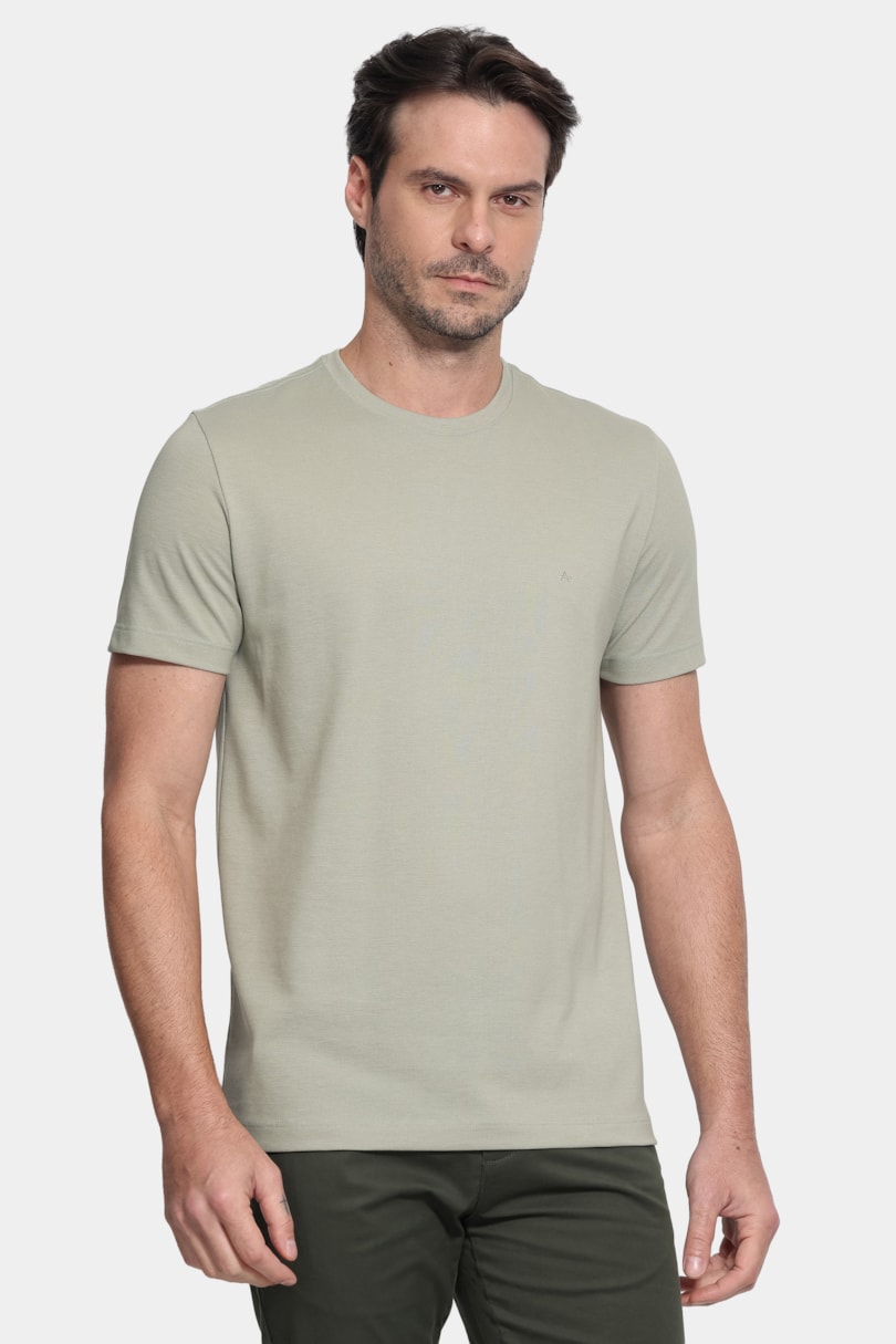 Camiseta Manga Curta Piquet Peruano Verde Cha