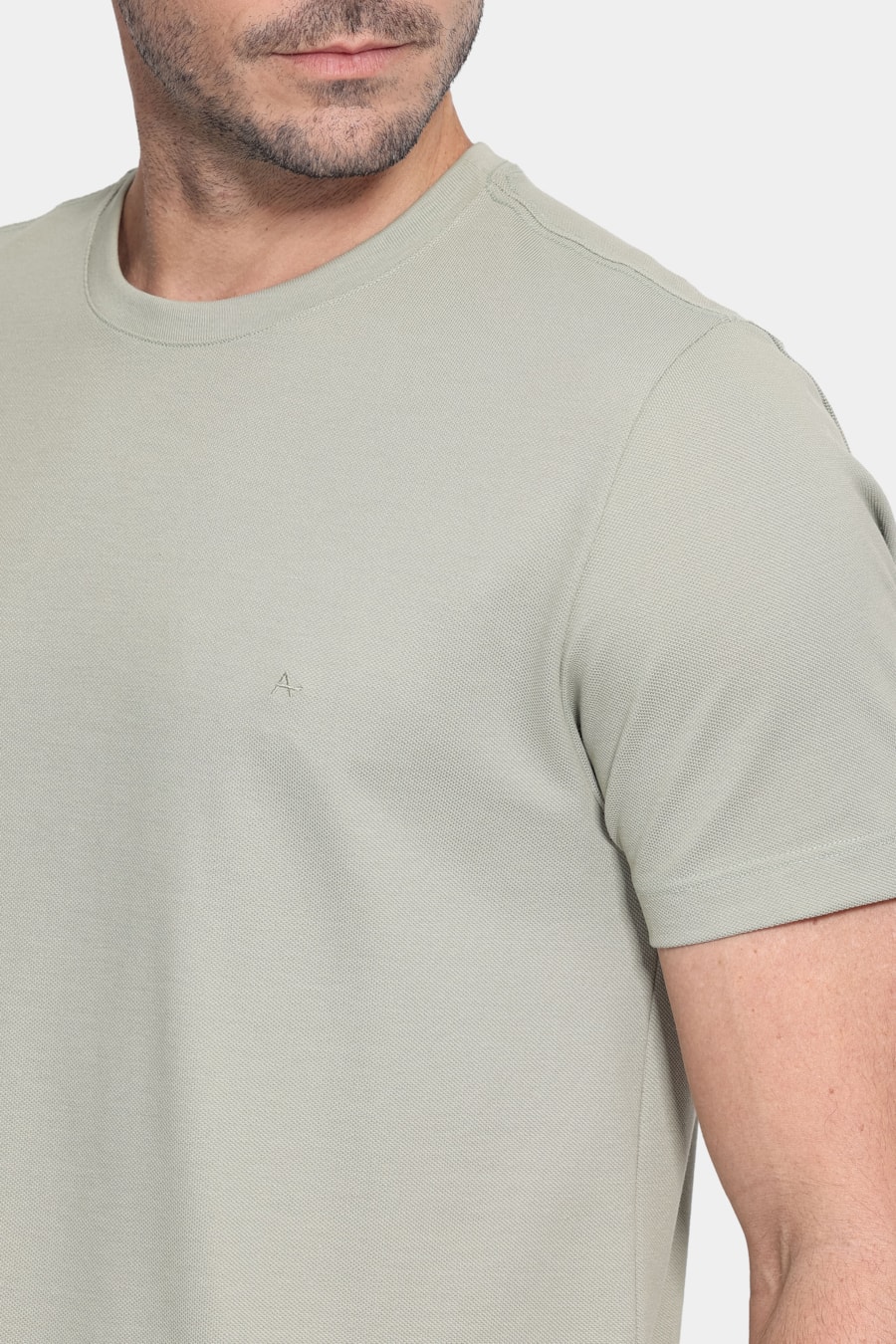 Camiseta Manga Curta Piquet Peruano Verde Cha — foto 3 de 5