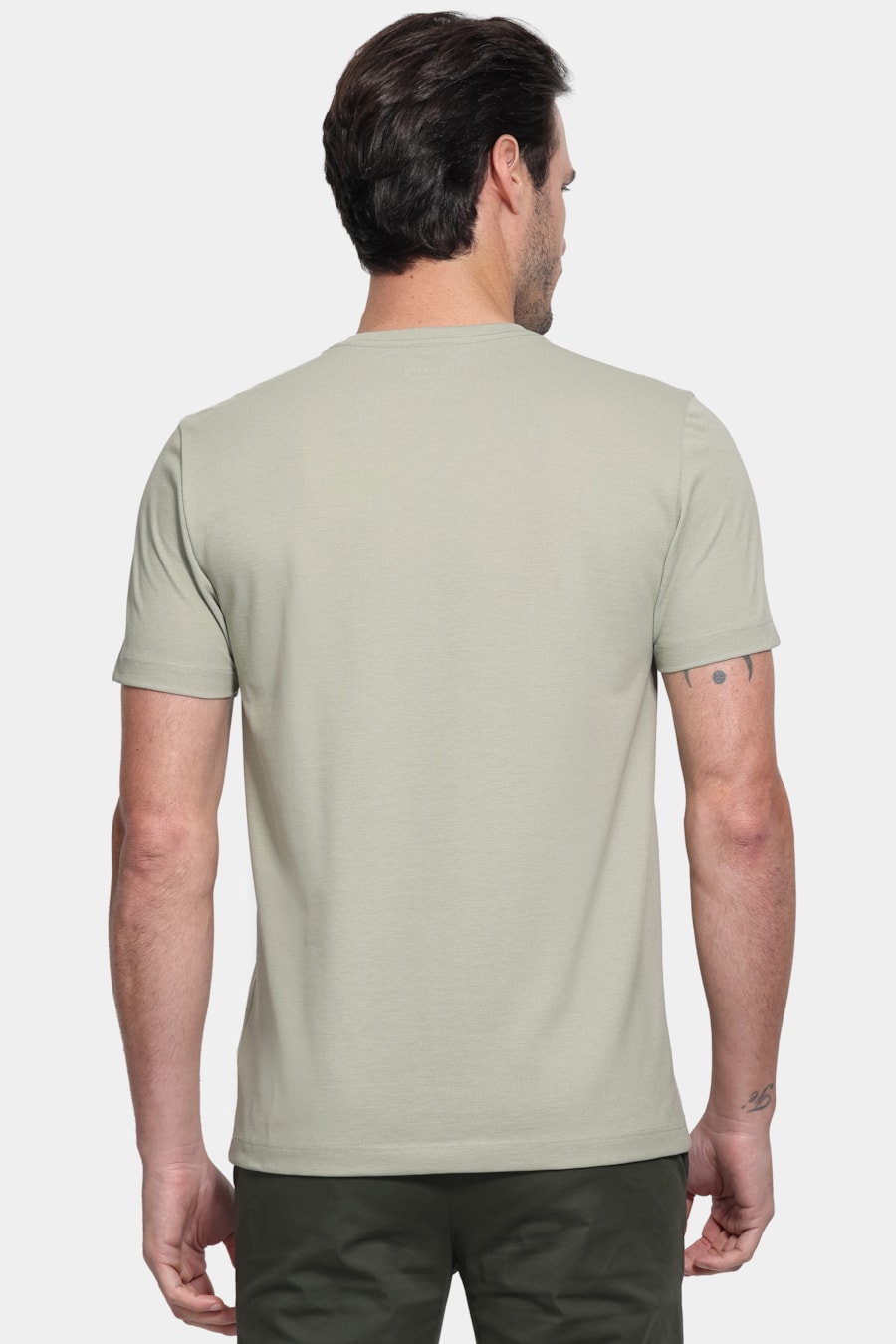 Camiseta Manga Curta Piquet Peruano Verde Cha — foto 4 de 5