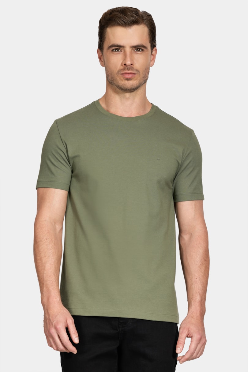 Camiseta Manga Curta Piquet Peruano Verde Floresta 115