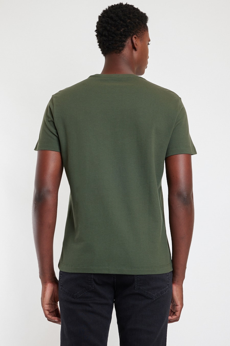 Camiseta Manga Curta Piquet Verde Militar — foto 2 de 2