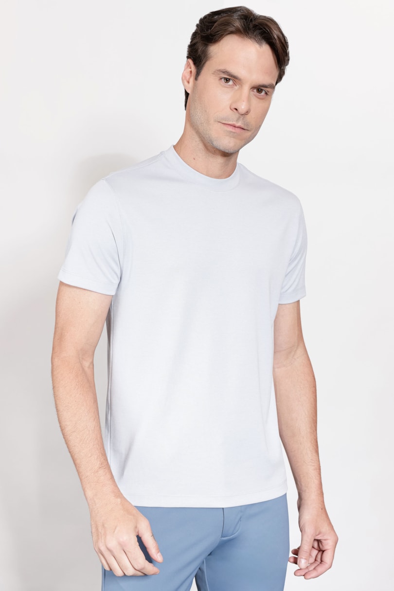 Camiseta Manga Curta Poliamida Mescla Azul Indigo