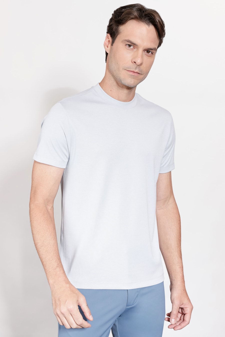 Camiseta Manga Curta Poliamida Mescla Azul Indigo — foto 1 de 5