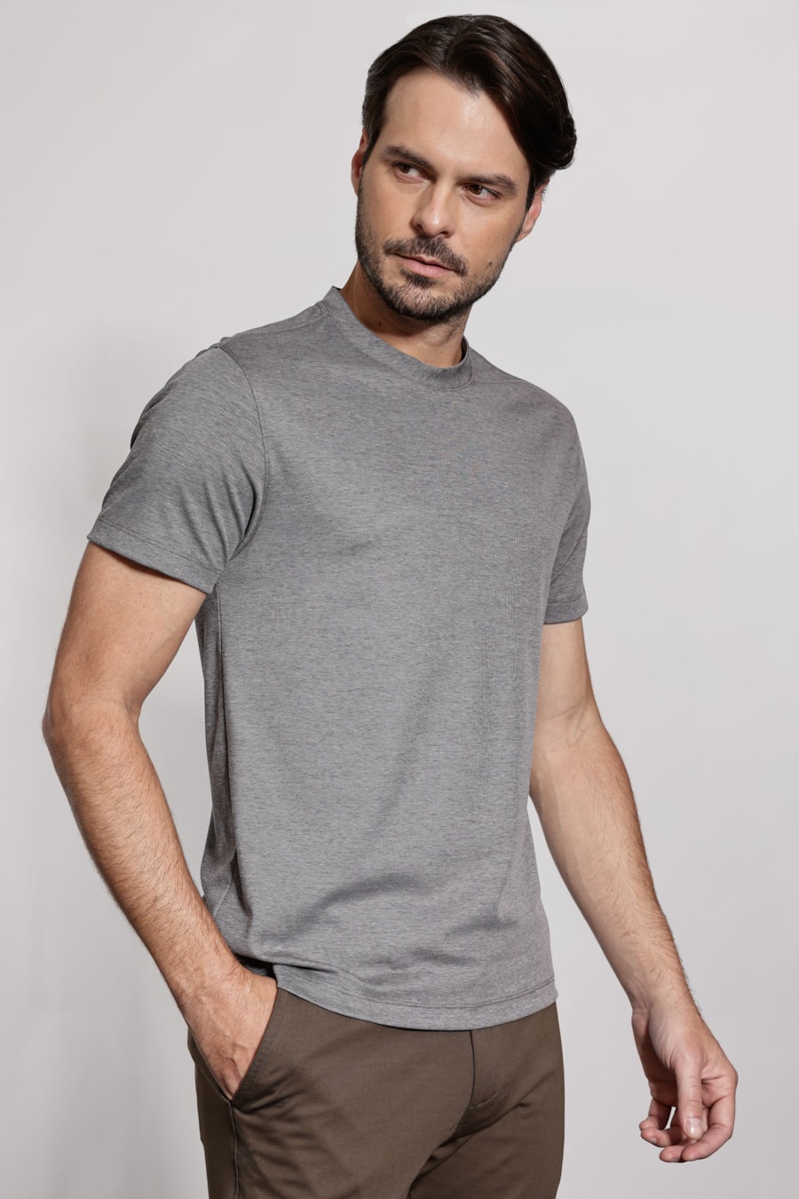 Camiseta Manga Curta Poliamida Mescla Preto — foto 1 de 5