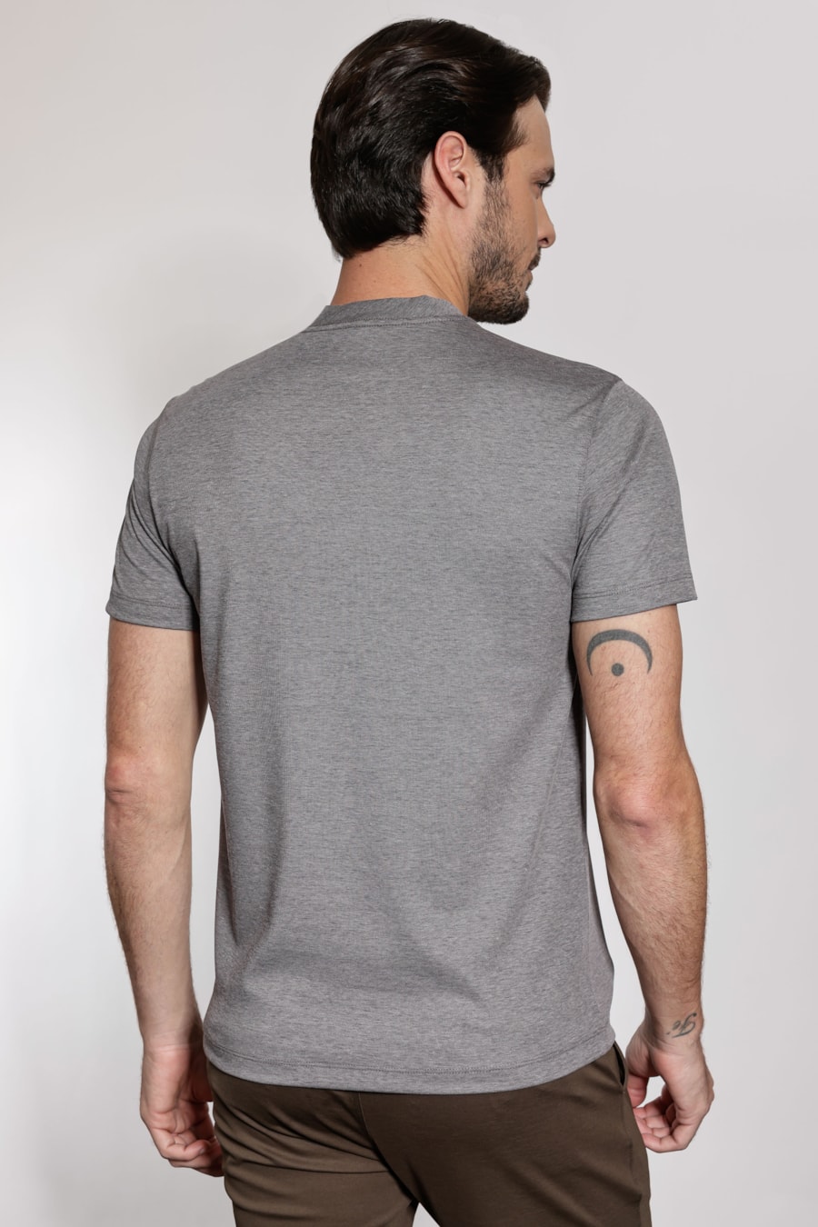 Camiseta Manga Curta Poliamida Mescla Preto — foto 4 de 5