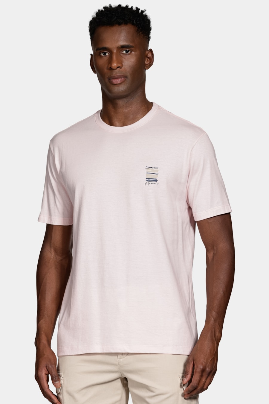 Camiseta Manga Curta Praia Algodão Rosa Claro 116 — foto 1 de 5