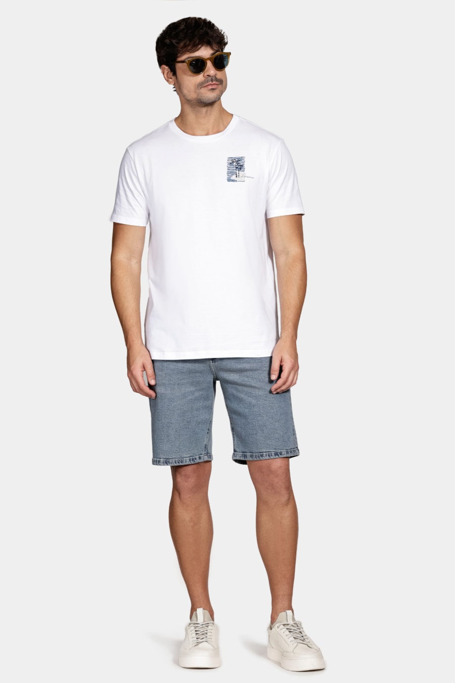 Camiseta Manga Curta Praia Branco — foto 2 de 5
