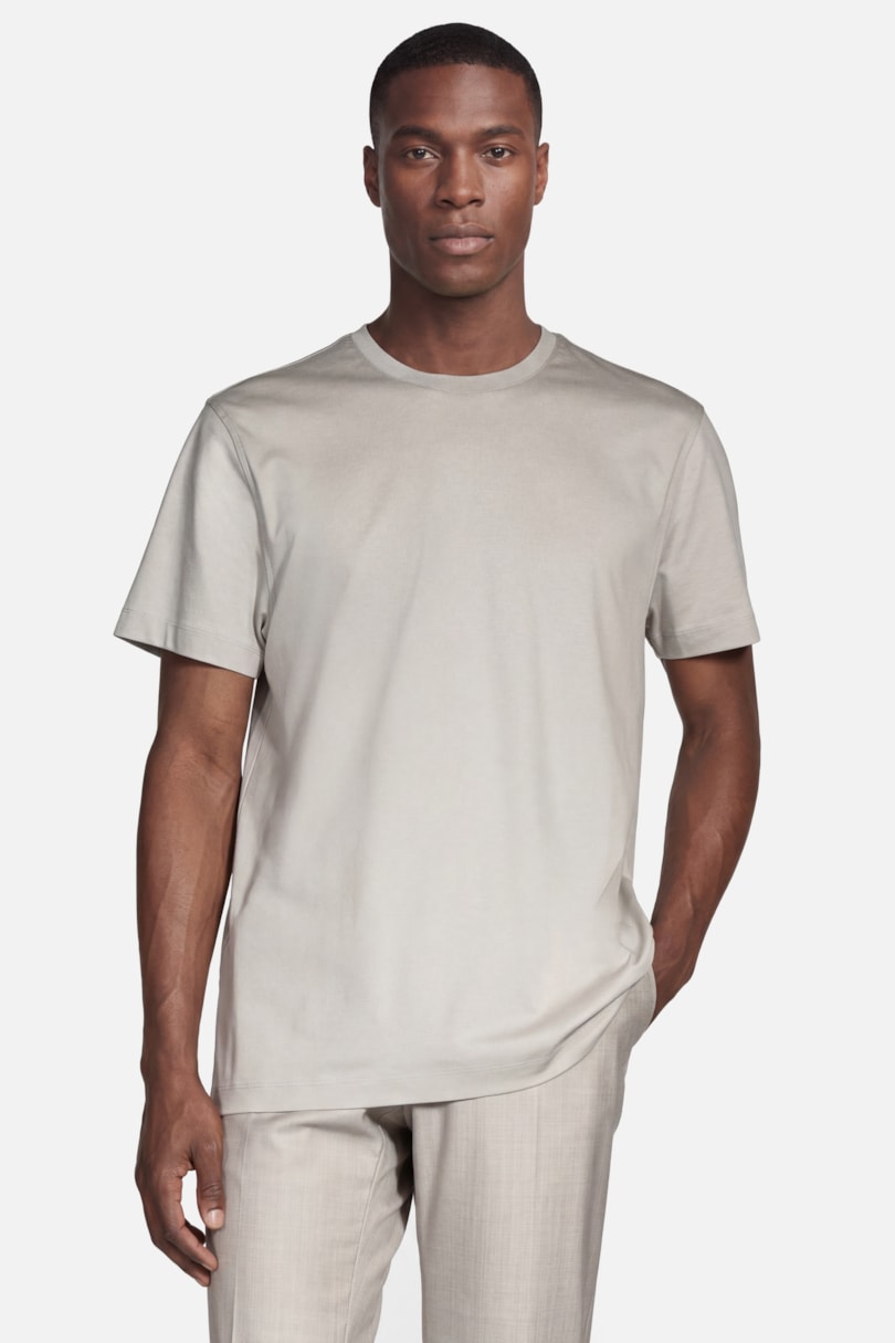 Camiseta Manga Curta Silk Blend Modal Areia