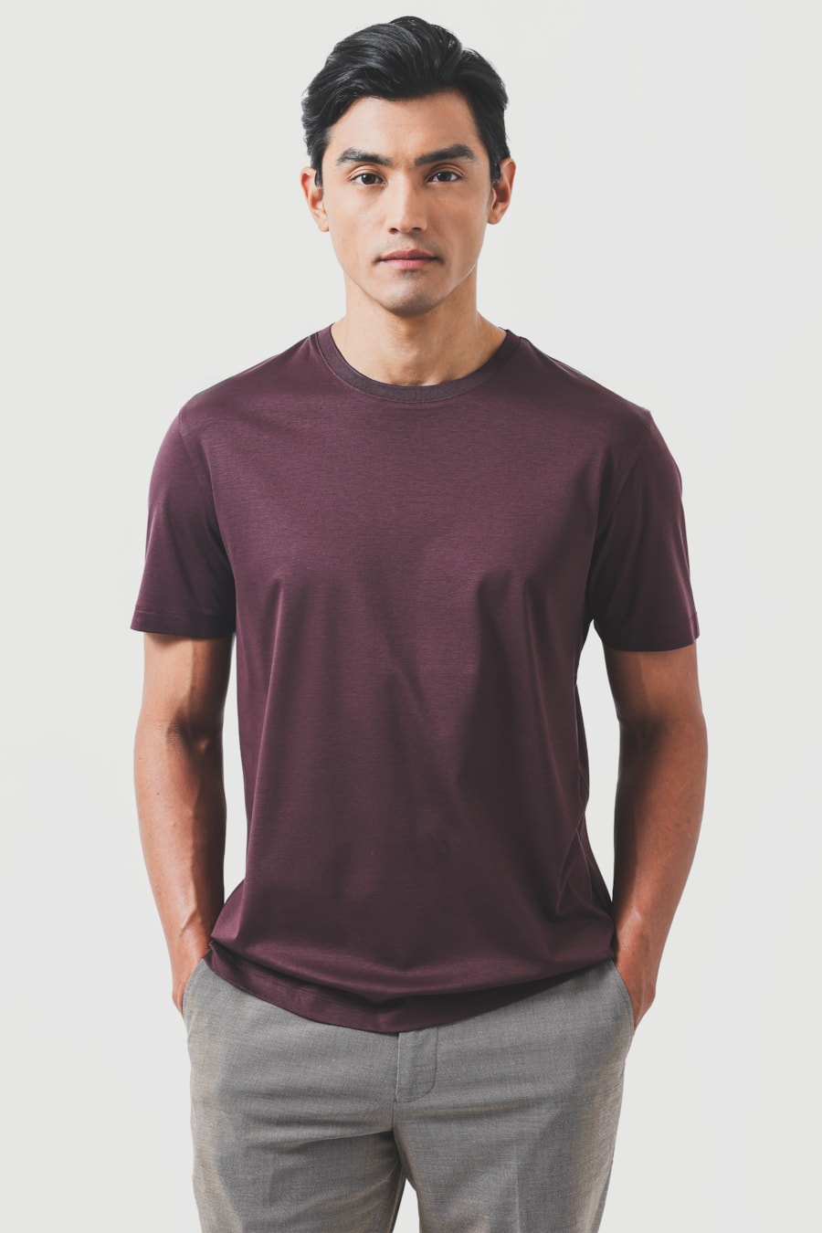 Camiseta Manga Curta Silk Blend Modal Burgundy 118 — foto 1 de 5