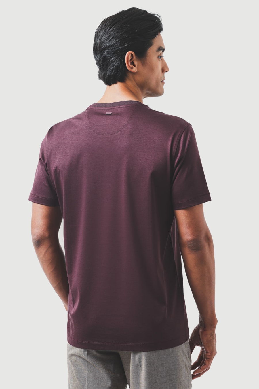 Camiseta Manga Curta Silk Blend Modal Burgundy 118 — foto 4 de 5