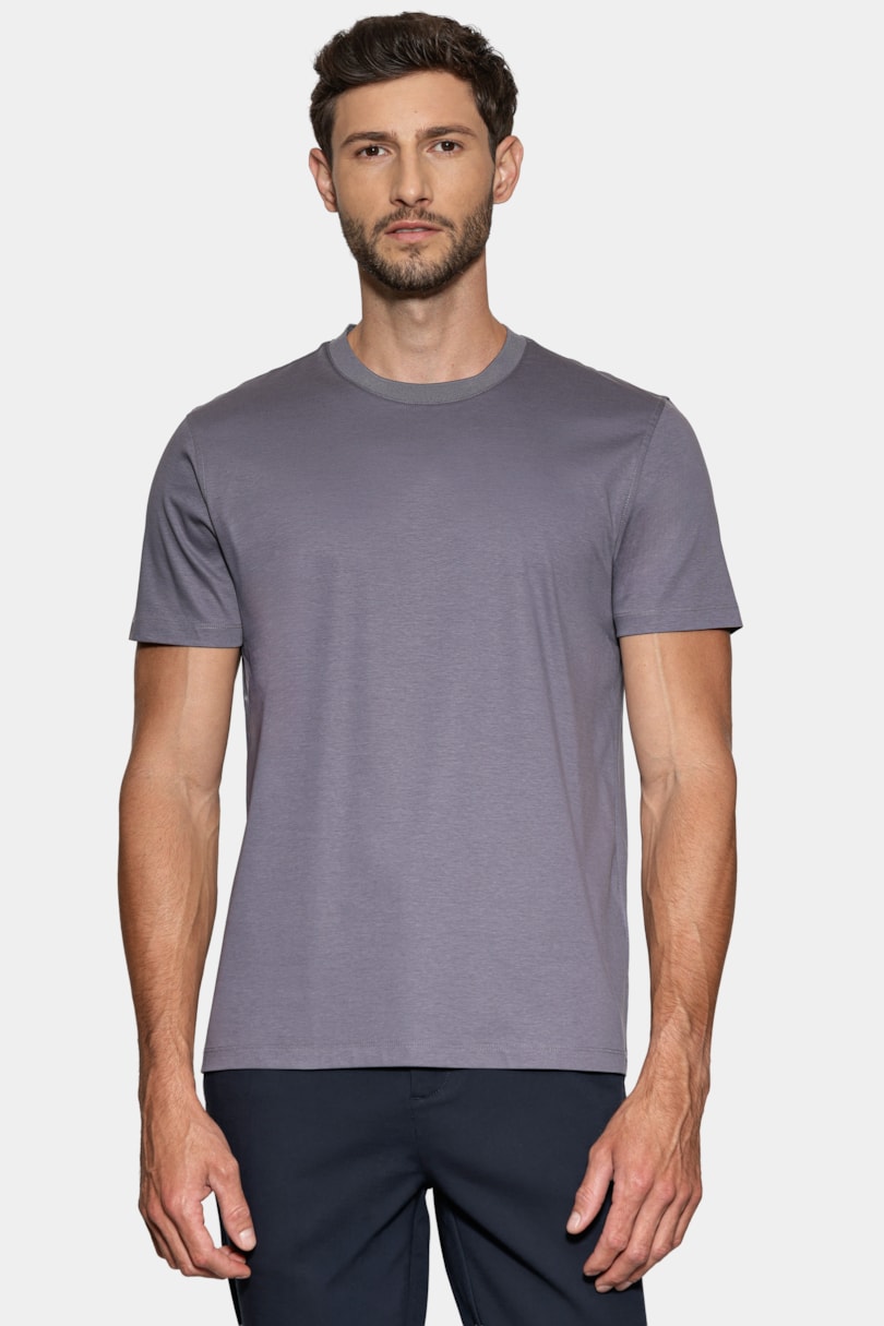 Camiseta Manga Curta Silk Blend Modal Concreto 117