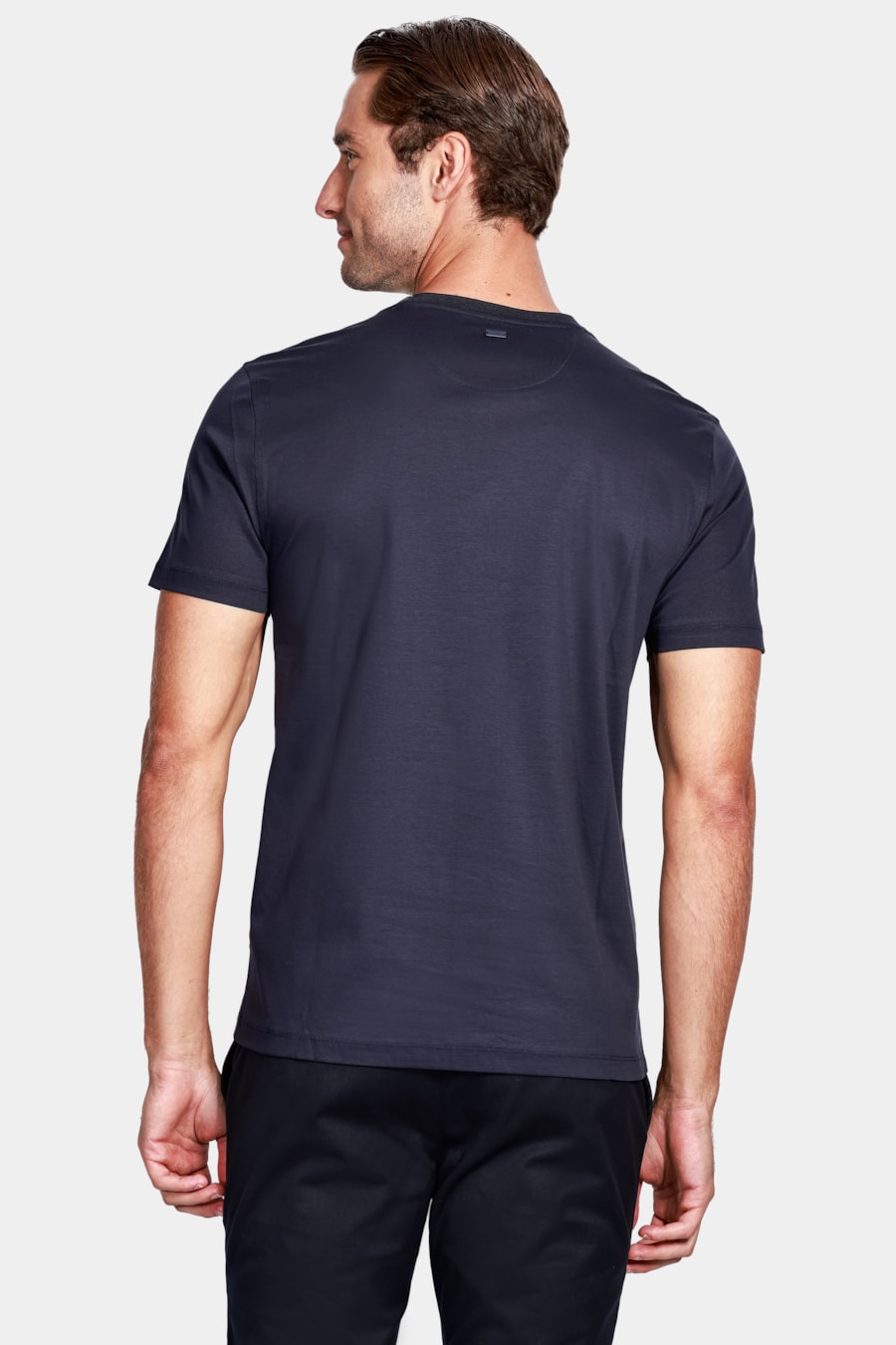 Camiseta Manga Curta Silk Blend Modal Marinho — foto 5 de 6