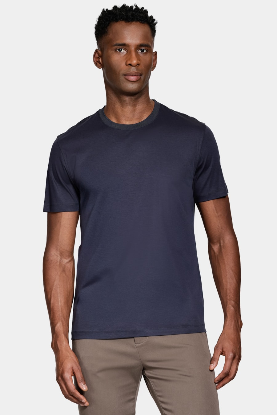 Camiseta Manga Curta Silk Blend Modal Navy — foto 1 de 5