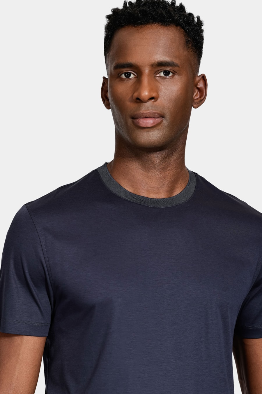 Camiseta Manga Curta Silk Blend Modal Navy — foto 3 de 5