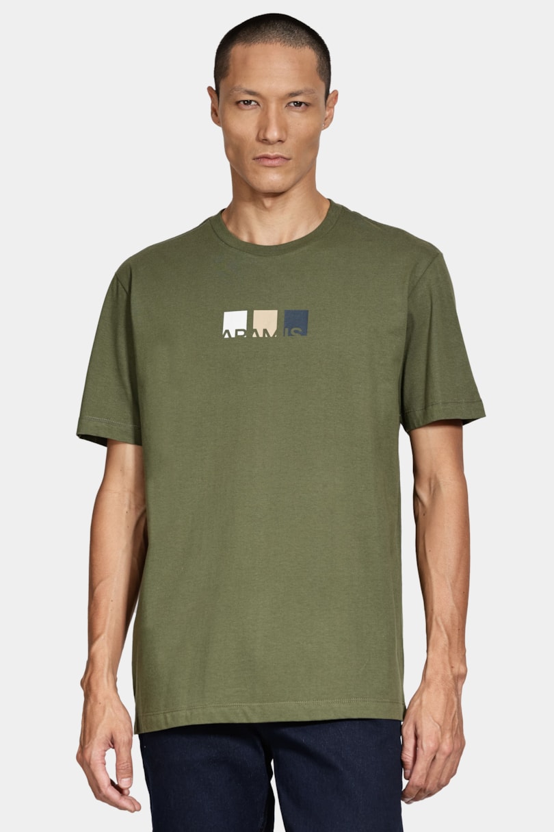 Camiseta Manga Curta Silk Bloco Verde Militar