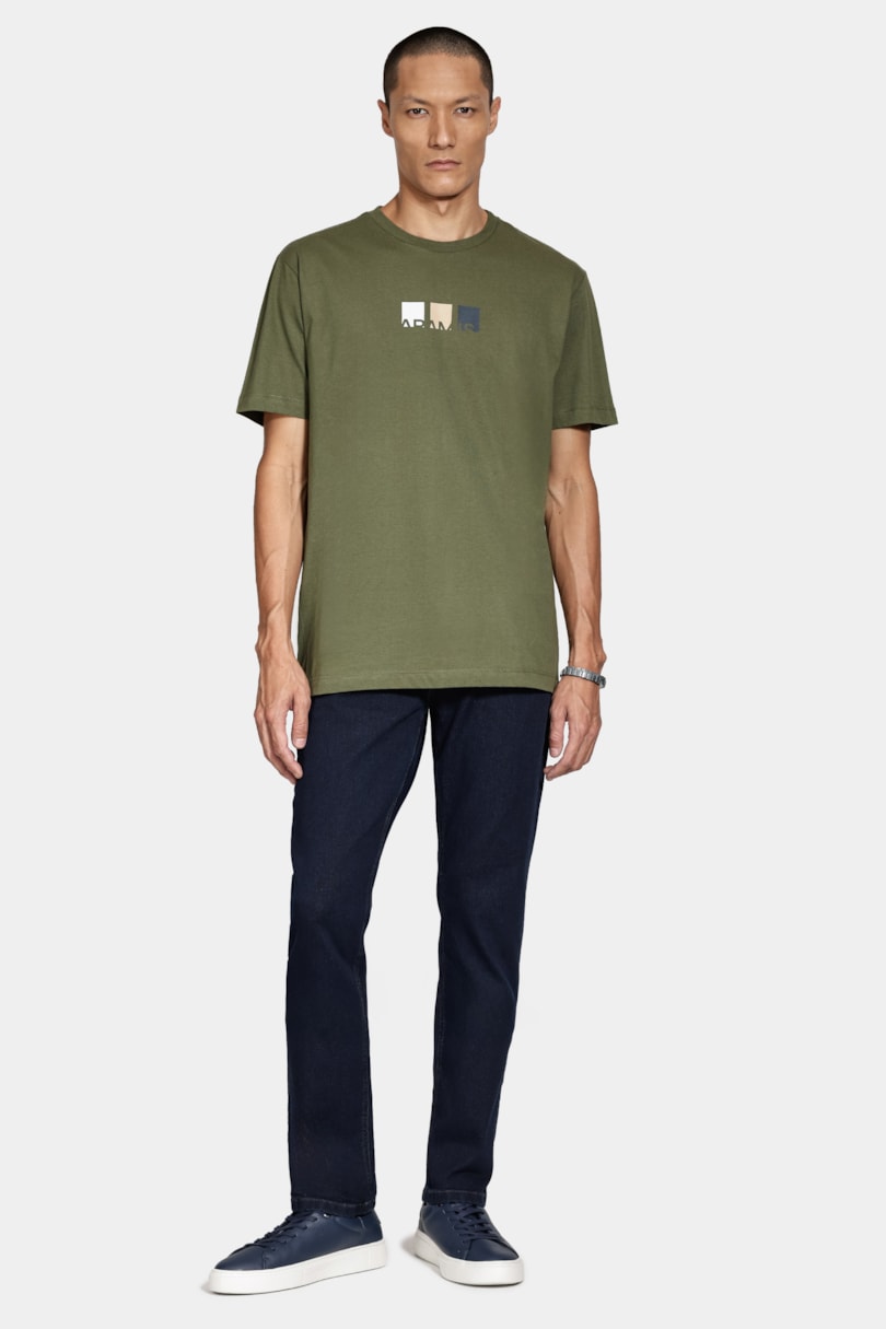Camiseta Manga Curta Silk Bloco Verde Militar