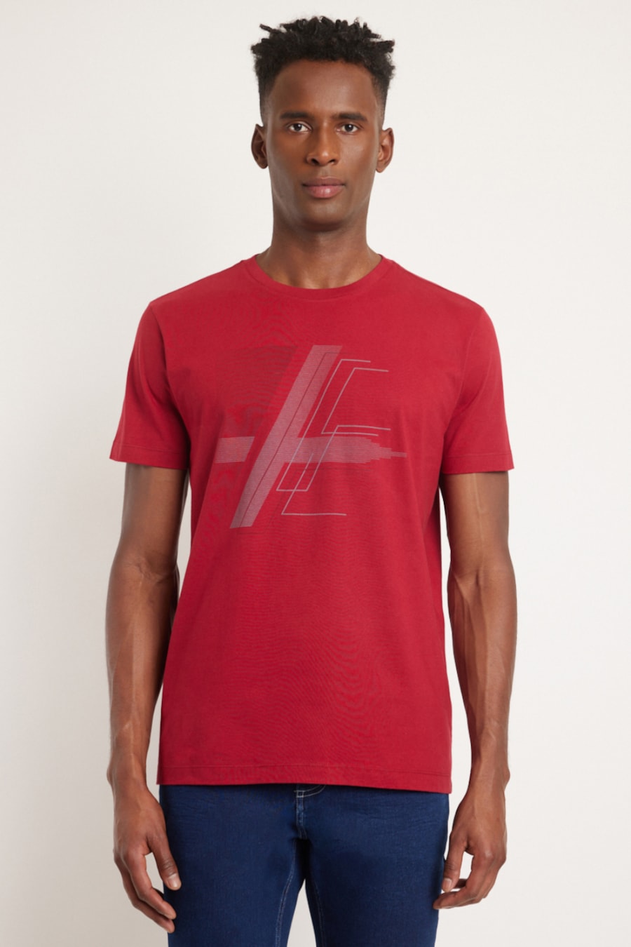 Camiseta Manga Curta Silk Centro Bordeaux — foto 1 de 4