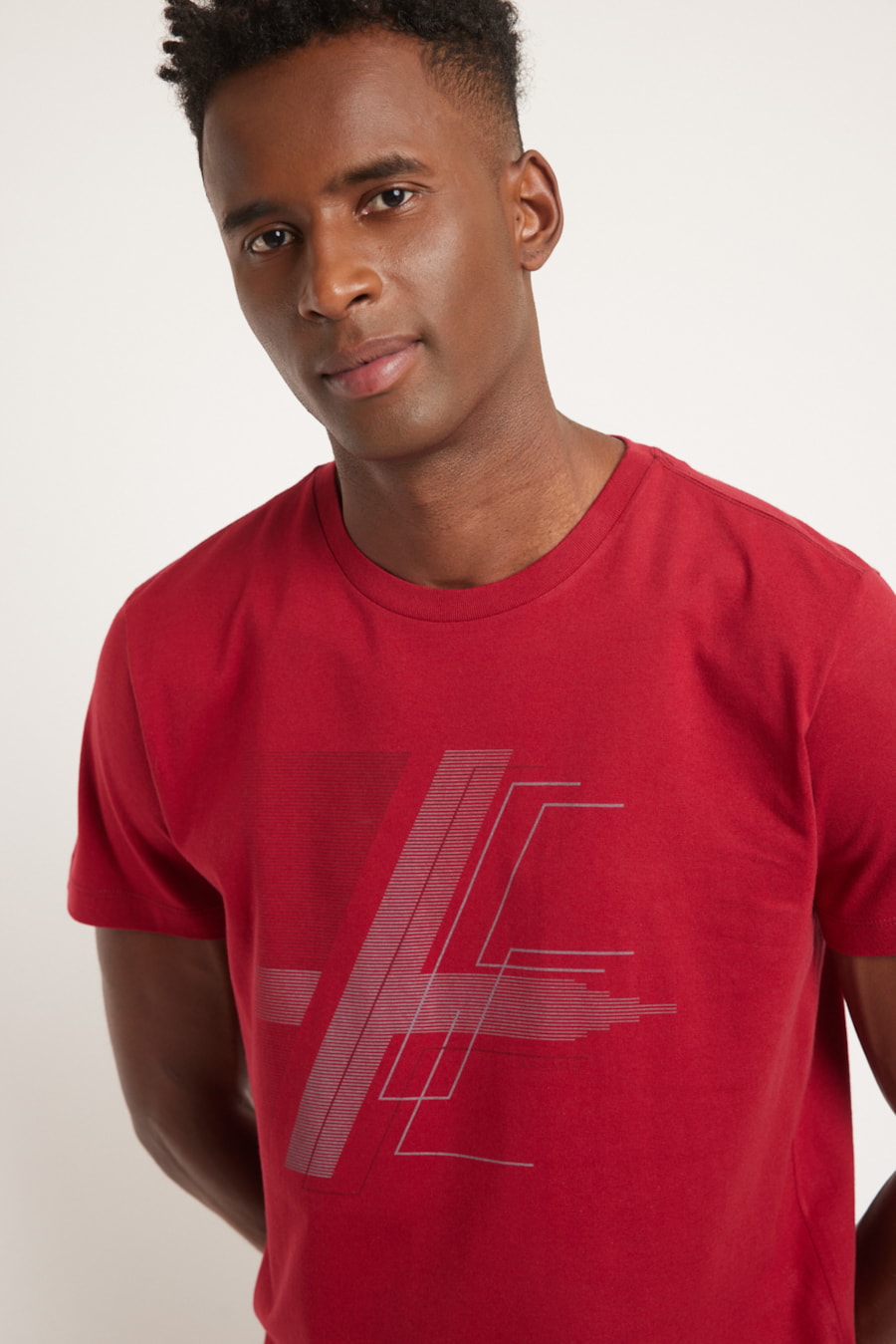 Camiseta Manga Curta Silk Centro Bordeaux — foto 3 de 4