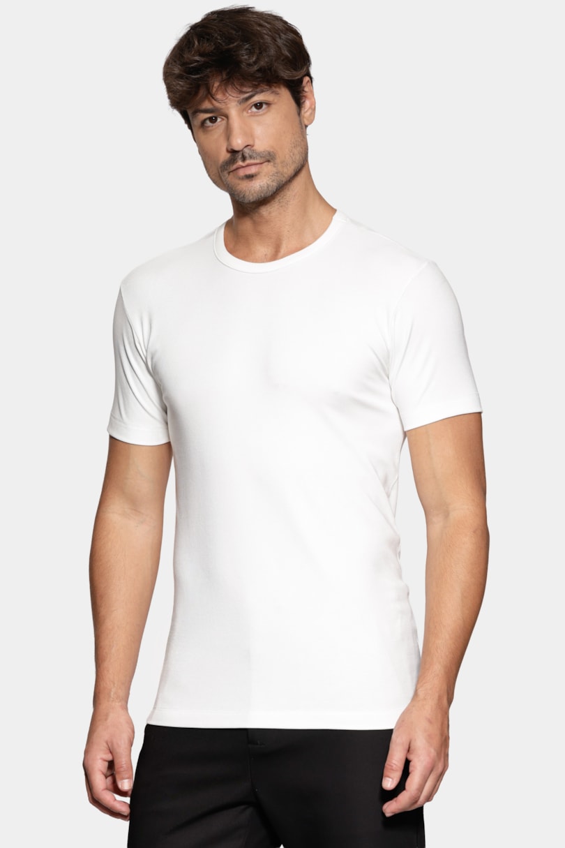 Camiseta Manga Curta Slim Básica Off White
