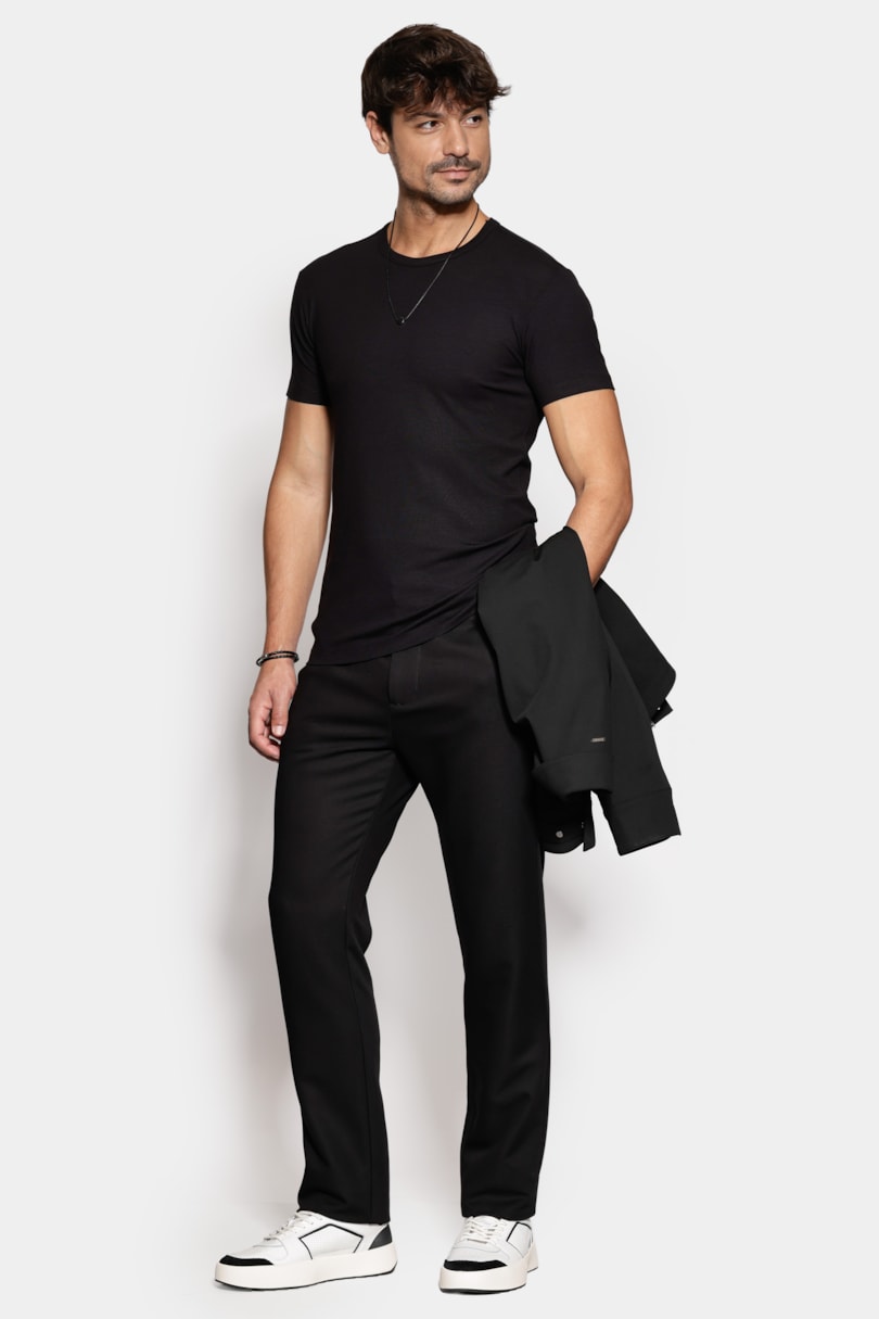 Camiseta Manga Curta Slim Básica Preto