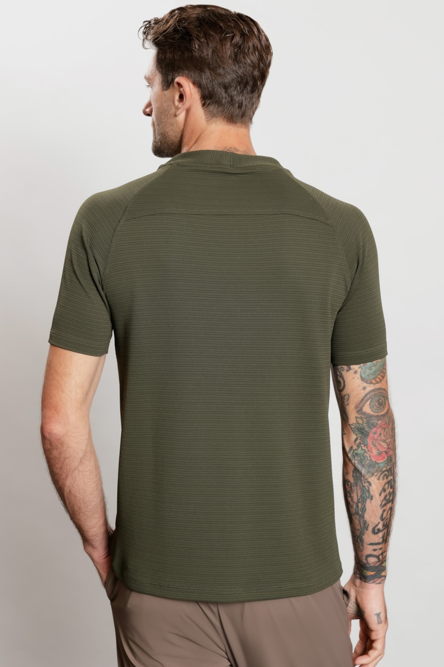 Camiseta Manga Curta  Soft Duo Verde Militar — foto 5 de 7