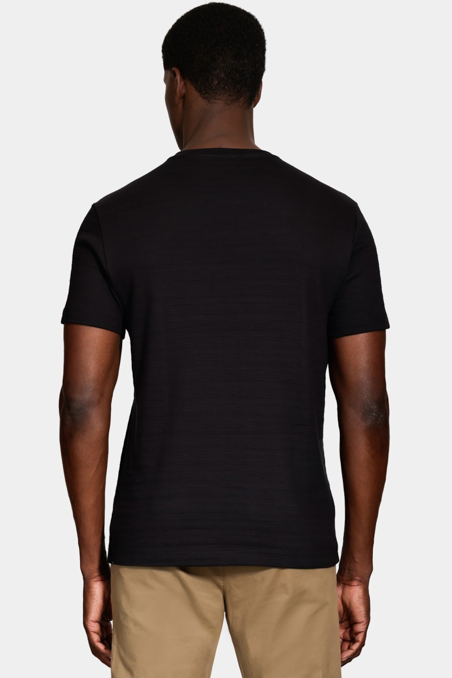 Camiseta Manga Curta Suedine Canelado Preto — foto 4 de 5