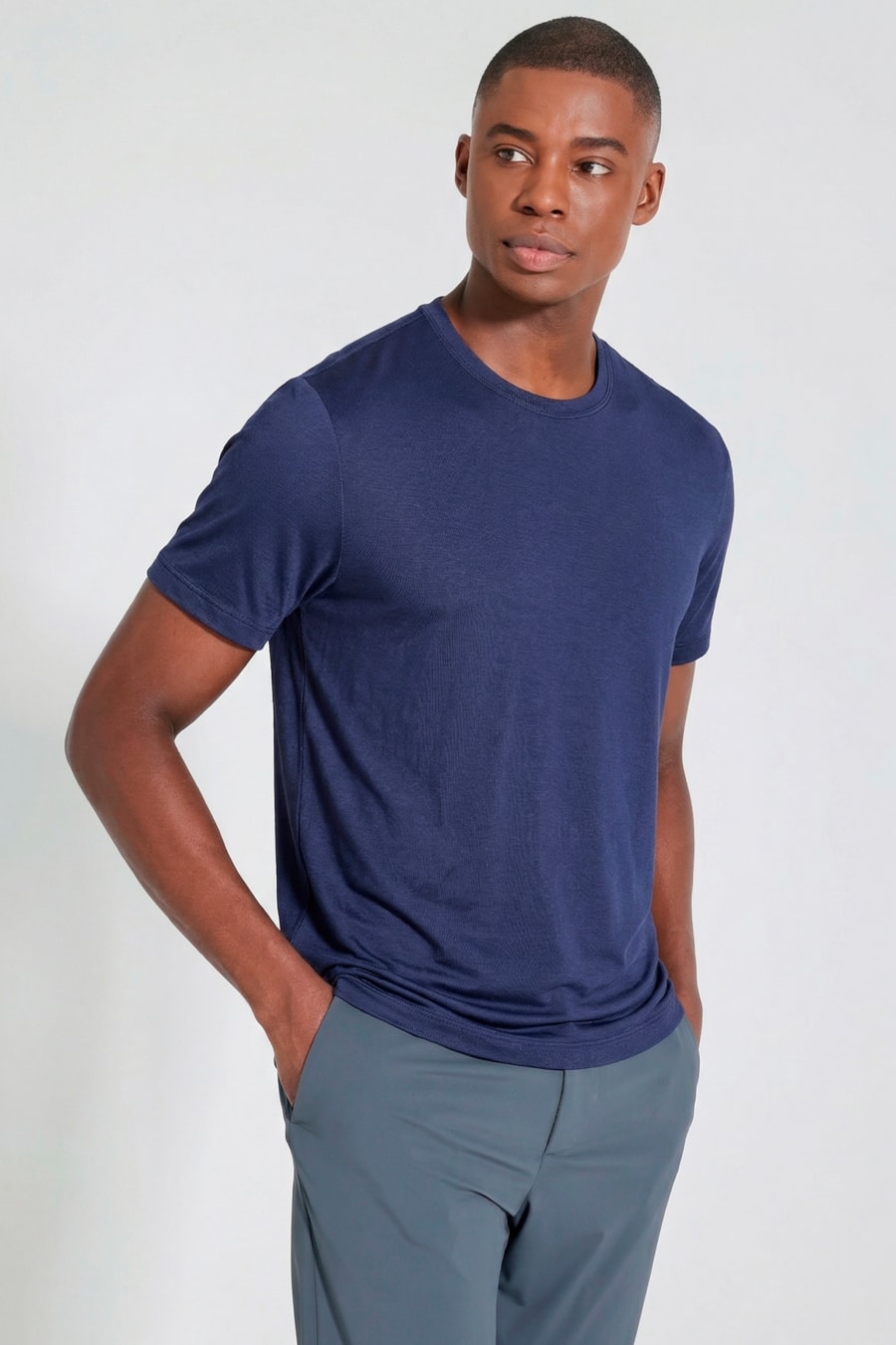 Camiseta Manga Curta Tech Print Modal Marinho — foto 1 de 5