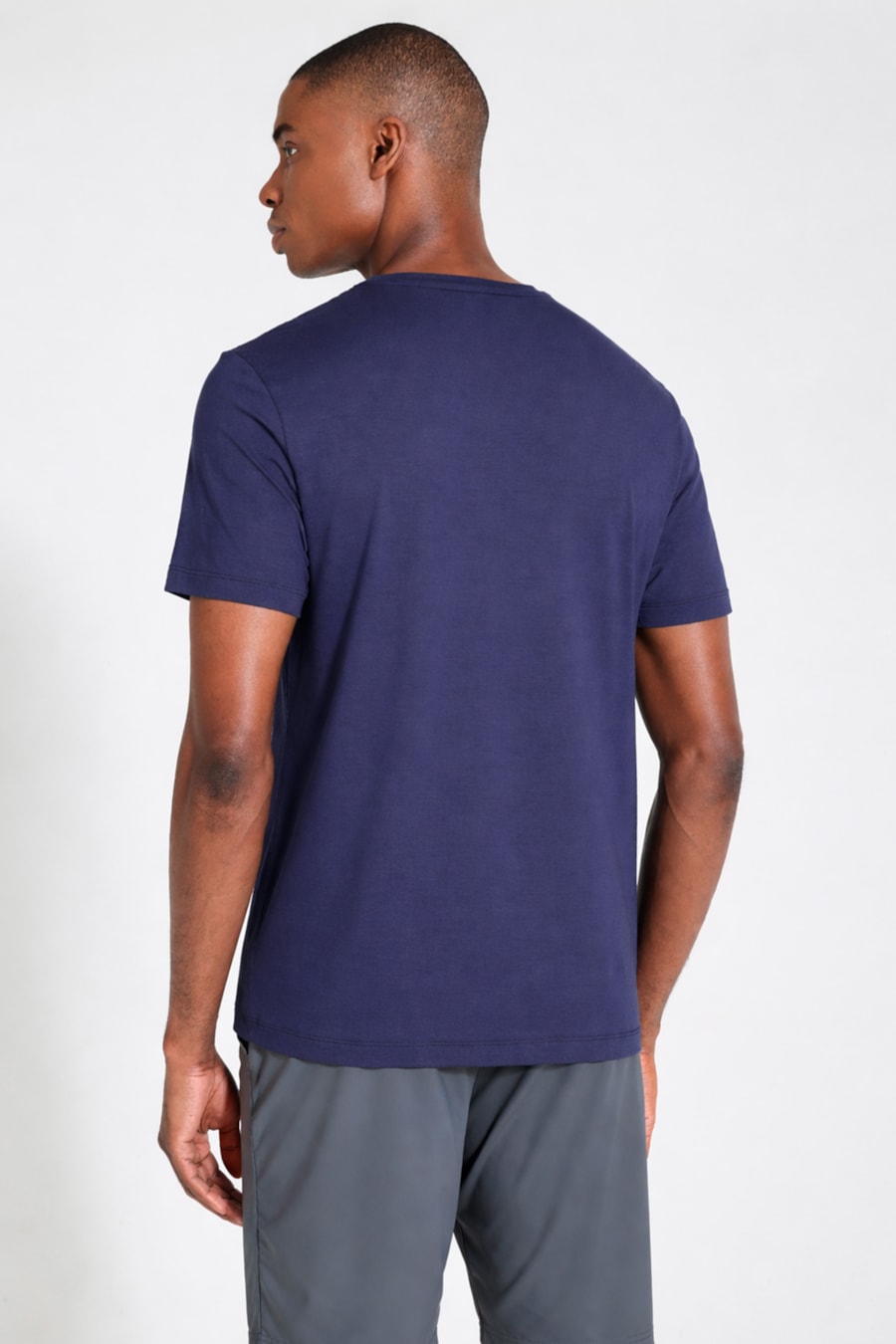 Camiseta Manga Curta Tech Print Modal Marinho — foto 4 de 5