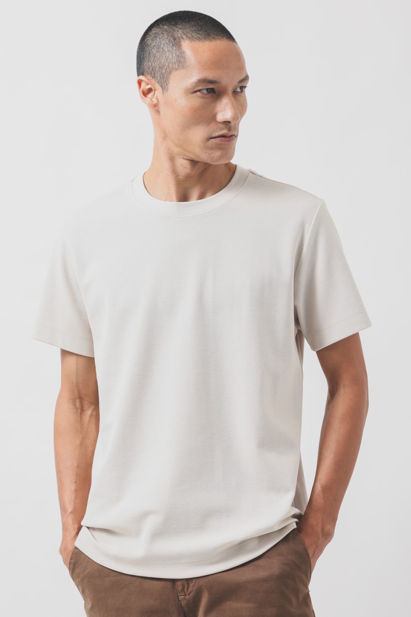 Camiseta Manga Curta Texture Interlock Areia 118