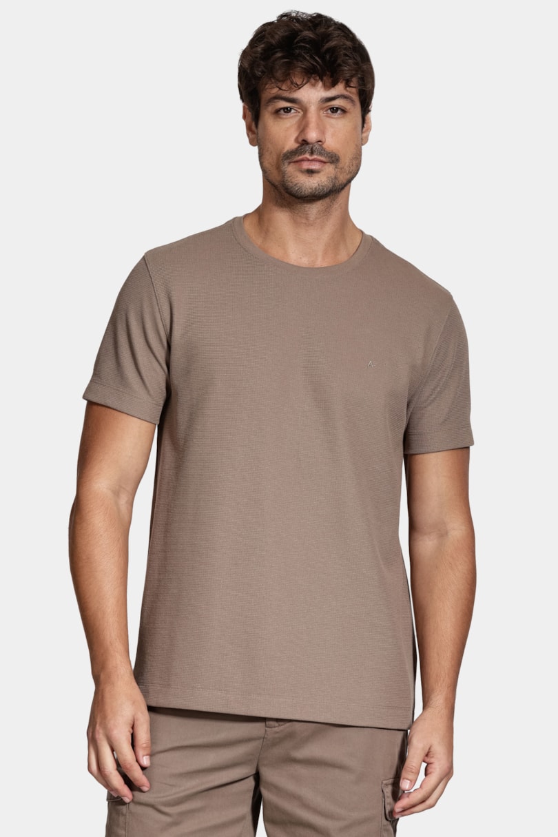 Camiseta Manga Curta Texture Interlock Charuto 116