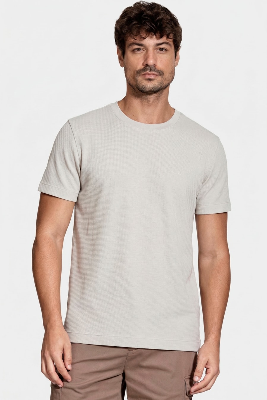 Camiseta Manga Curta Texture Interlock Marfim 117 — foto 1 de 5
