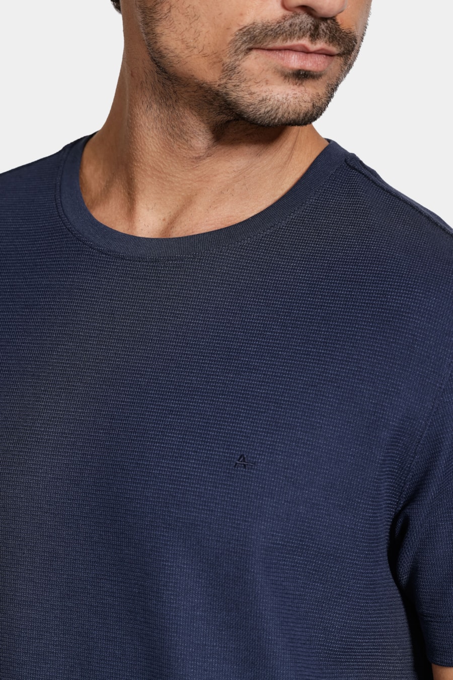 Camiseta Manga Curta Texture Interlock Navy — foto 3 de 5