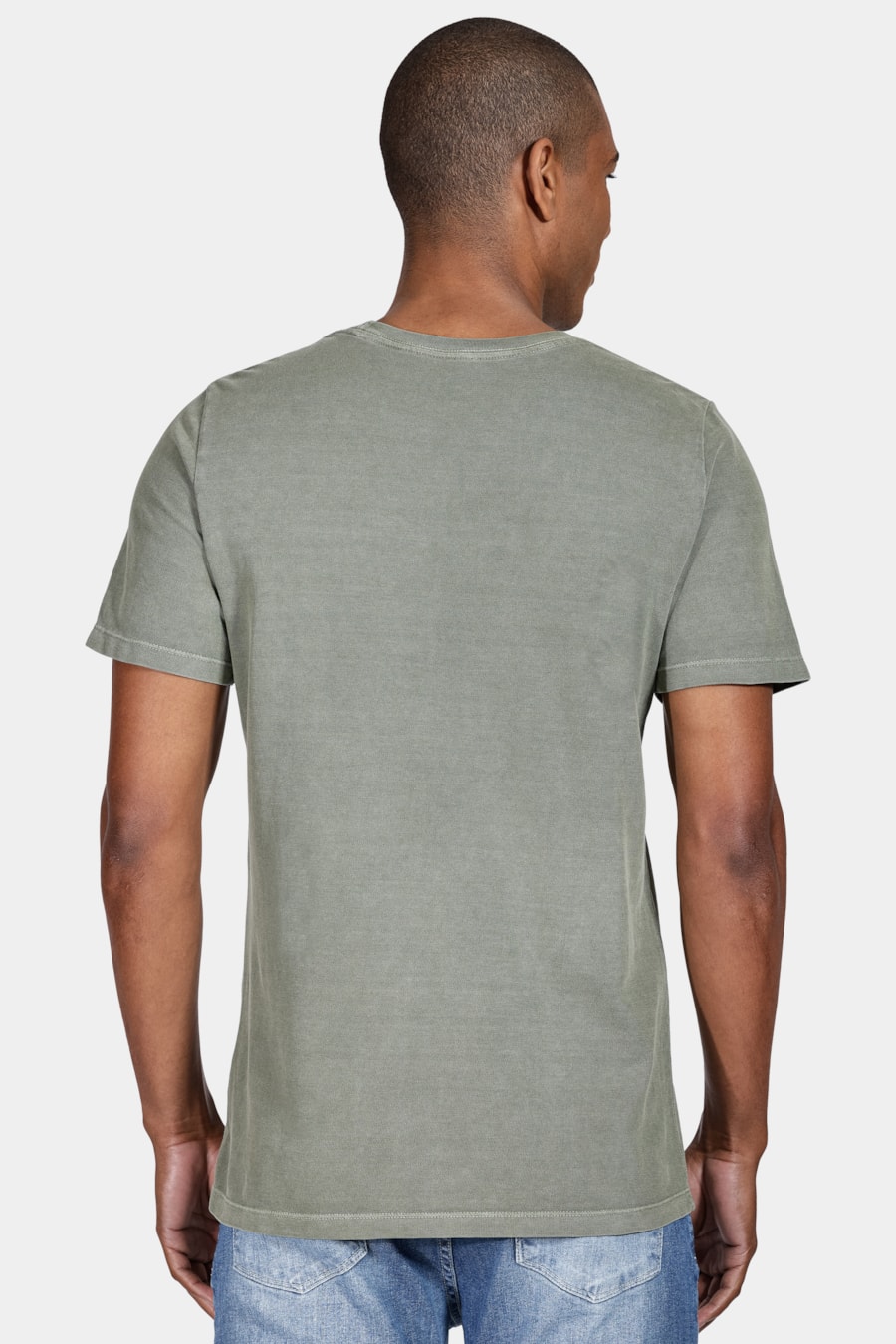 Camiseta Manga Curta Tinturada Verde Militar — foto 4 de 5