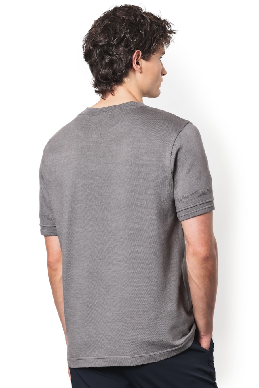 Camiseta Manga Curta Tricot Dual Knit Fume — foto 5 de 7