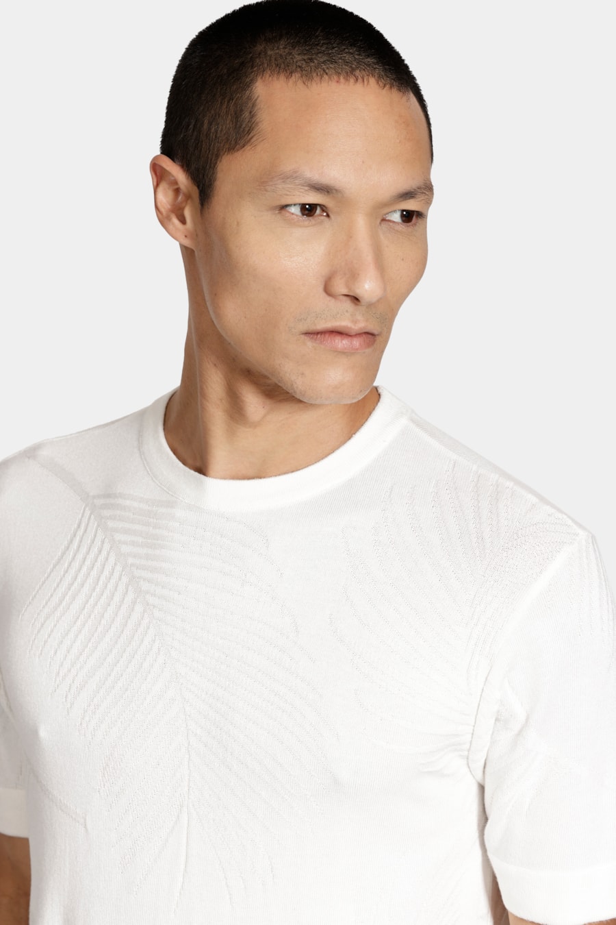 Camiseta Manga Curta Tricot Jacquard Palms Off White — foto 3 de 6