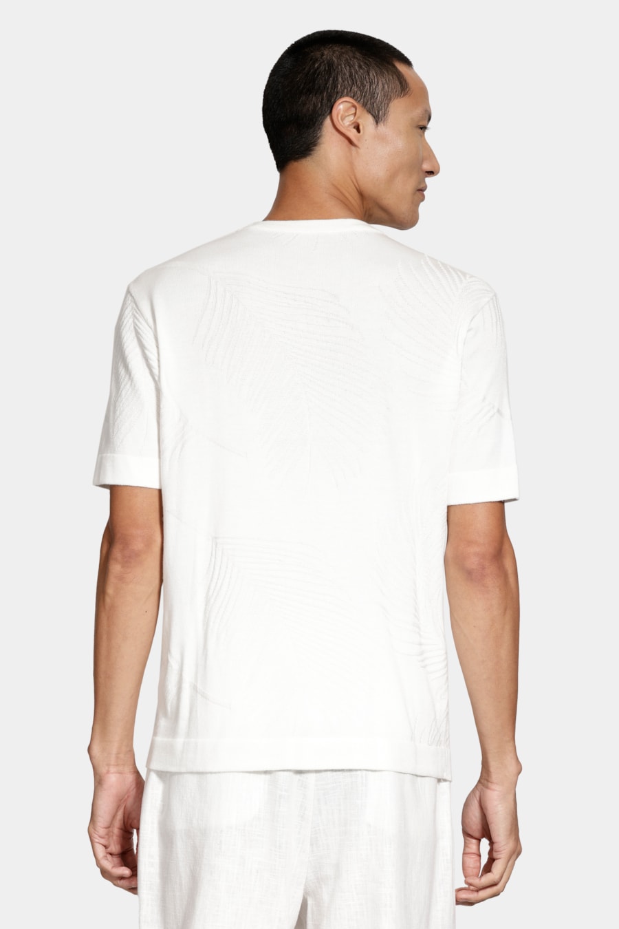 Camiseta Manga Curta Tricot Jacquard Palms Off White — foto 4 de 6