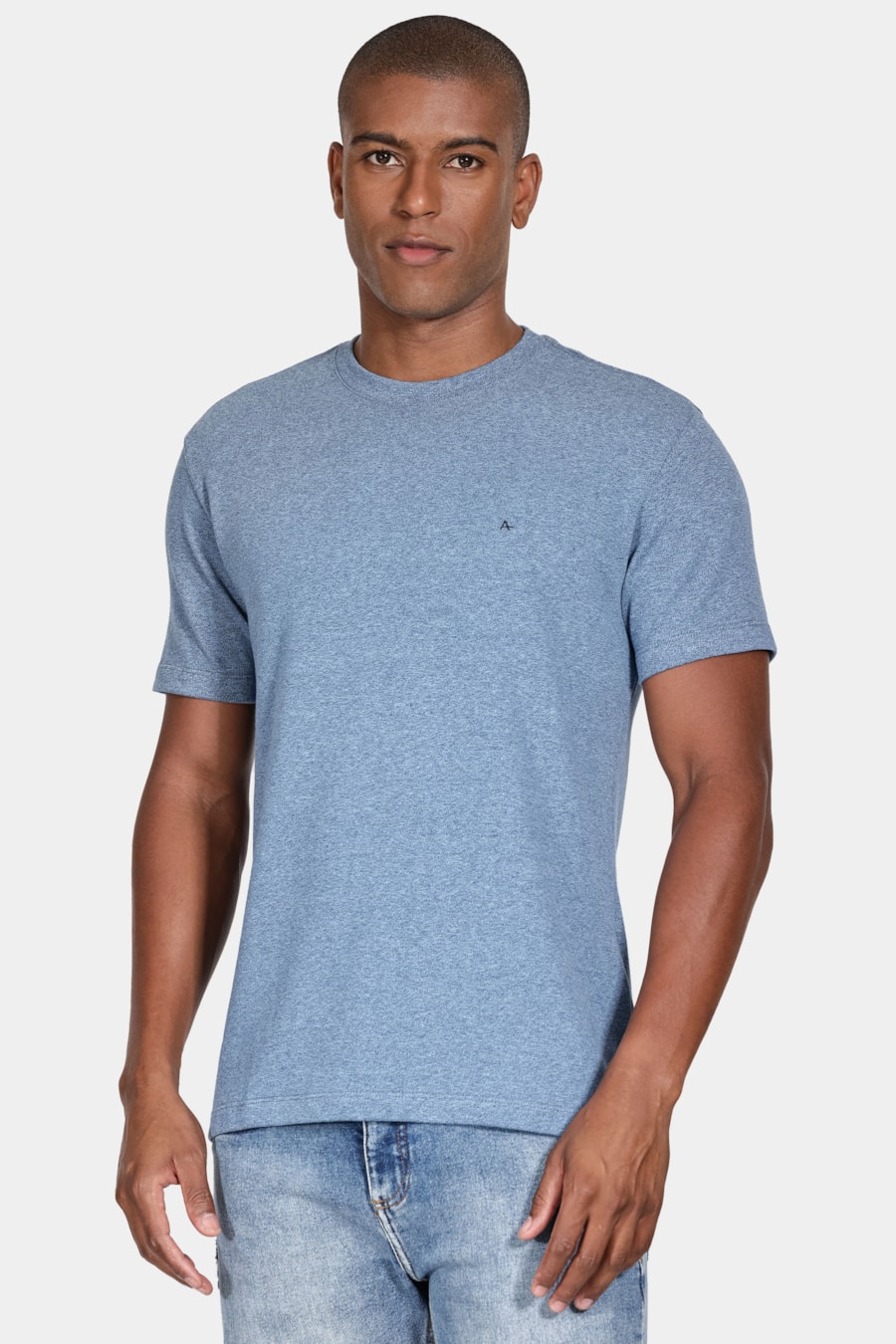 Camiseta Manga Curta Tricot Mouline Marinho — foto 1 de 4