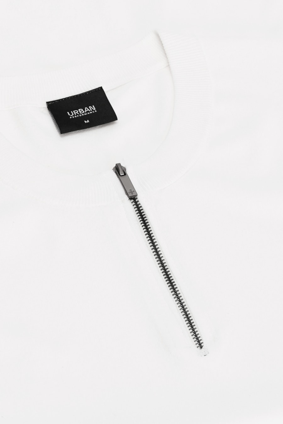 Camiseta Manga Curta Tricot Rayon Ziper Branco Polar — foto 6 de 6