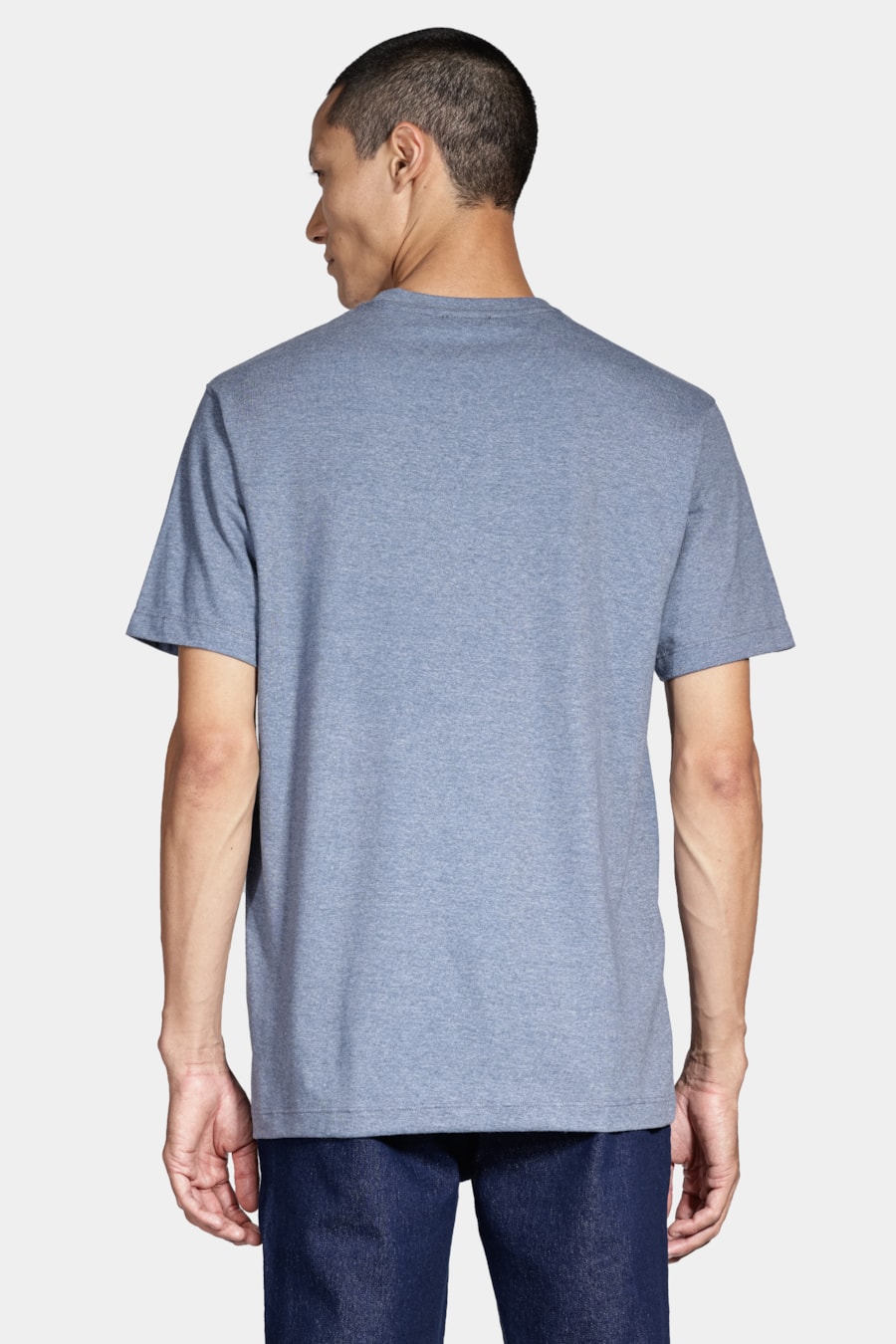Camiseta Manga Curta Vintage Azul Alumínio — foto 4 de 4