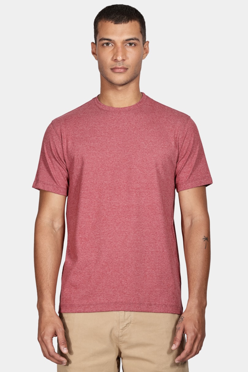 Camiseta Manga Curta Vintage Vermelho Carmim