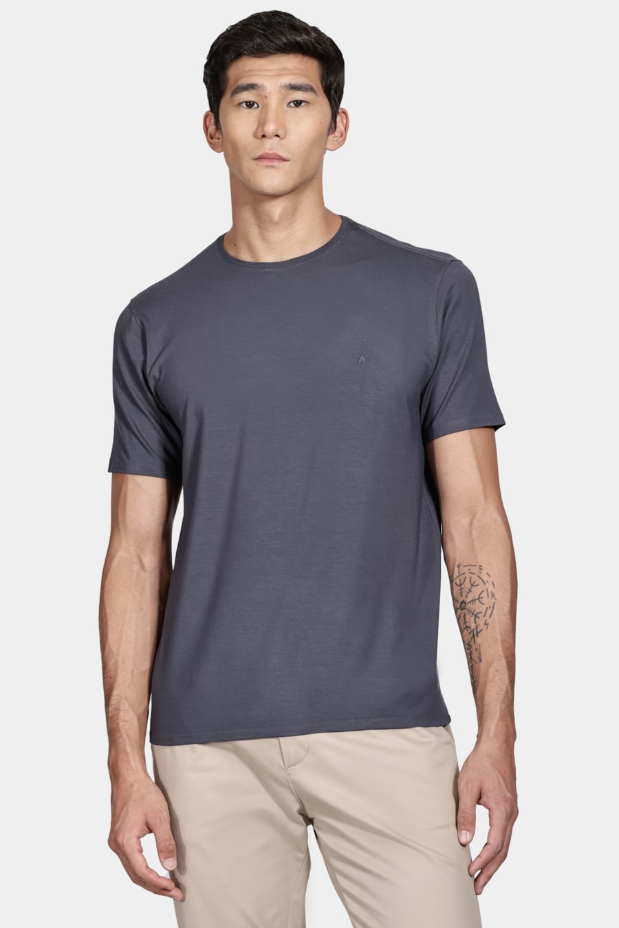 Camiseta Manga Curta Viscolycra Cinza Grafite — foto 1 de 4