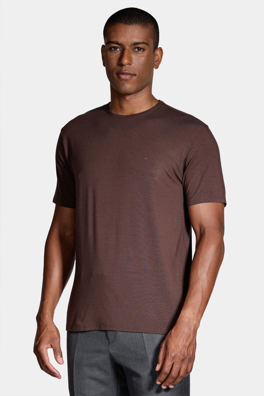 Camiseta Manga Curta Viscolycra Marrom Café — foto 1 de 4