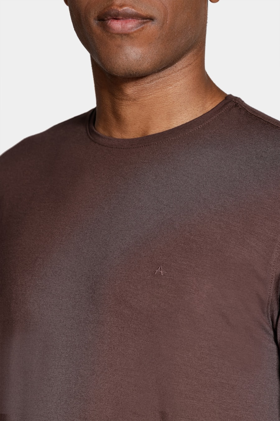 Camiseta Manga Curta Viscolycra Marrom Café — foto 3 de 4