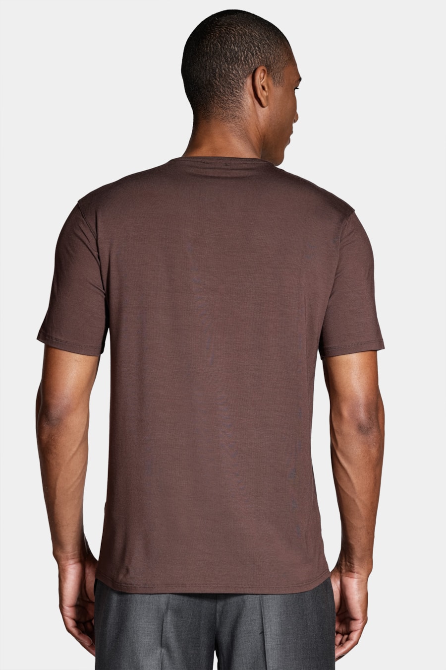 Camiseta Manga Curta Viscolycra Marrom Café — foto 4 de 4