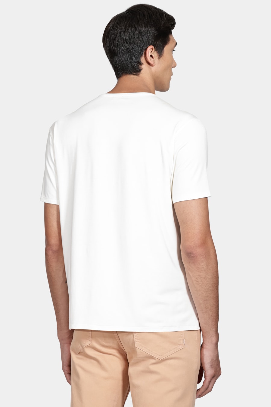 Camiseta Manga Curta Viscolycra Off White — foto 4 de 5