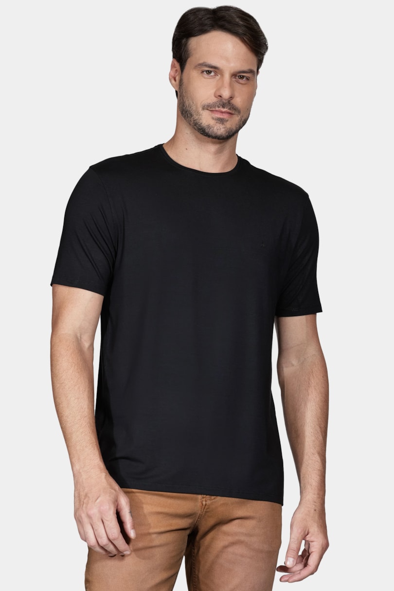 Camiseta Manga Curta Viscolycra Preto