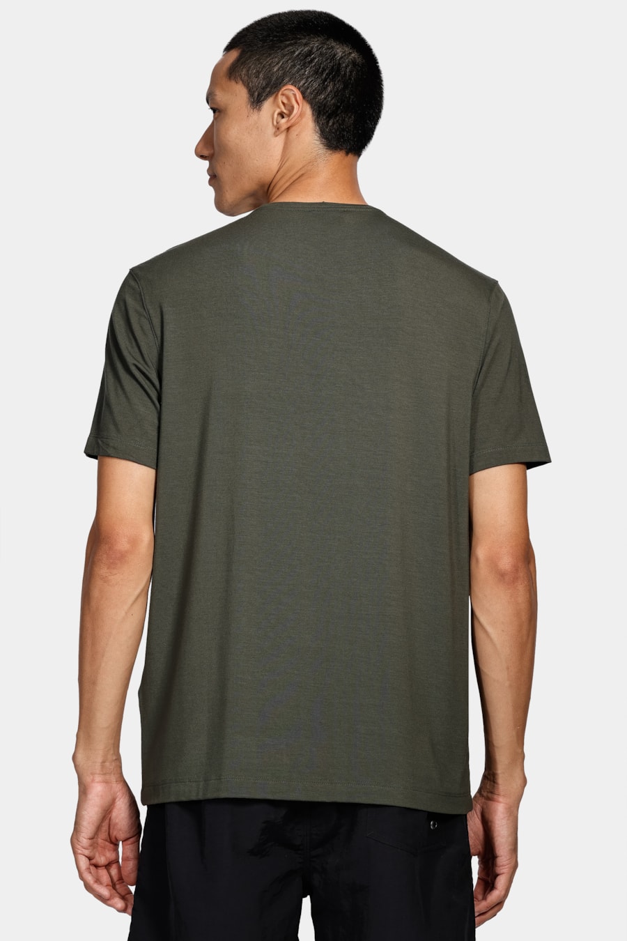 Camiseta Manga Curta Viscolycra Verde Folha Seca — foto 4 de 4