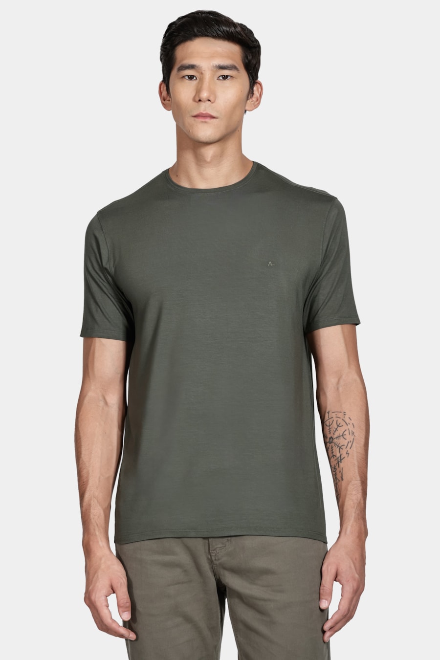 Camiseta Manga Curta Viscolycra Verde Militar — foto 1 de 4