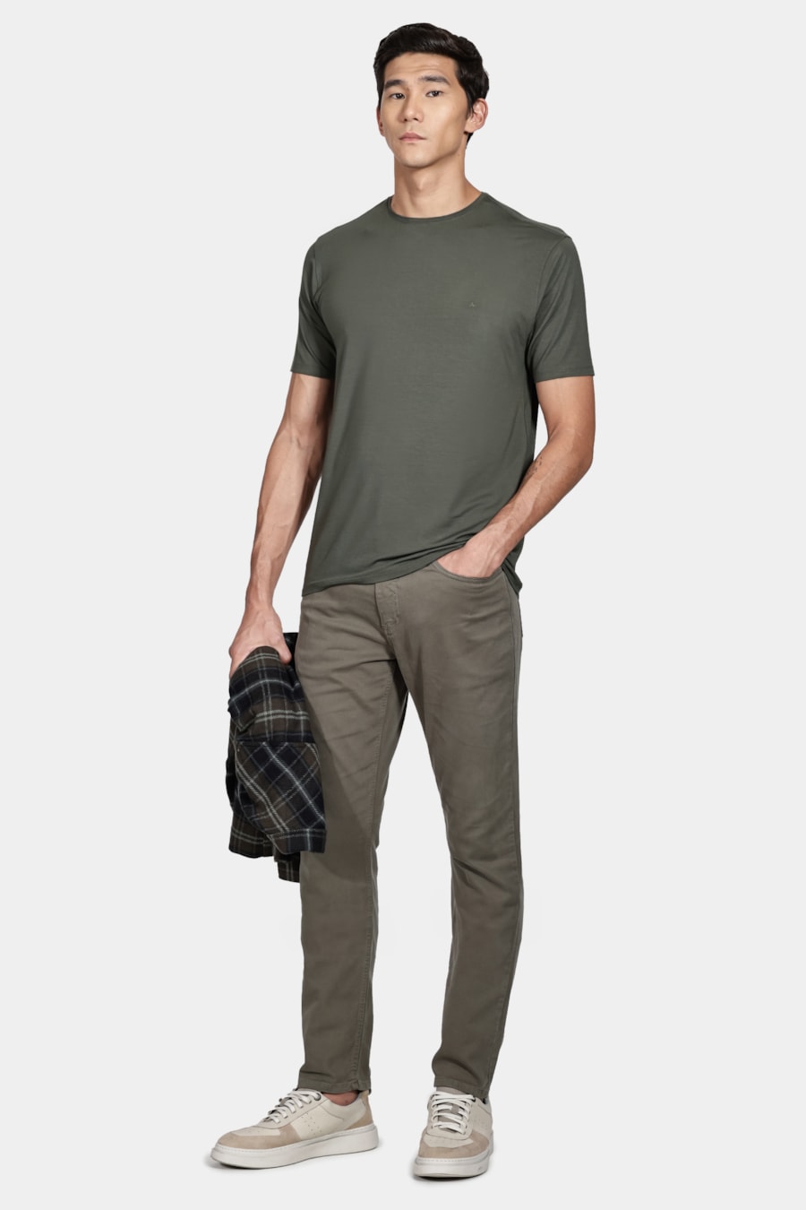 Camiseta Manga Curta Viscolycra Verde Militar — foto 2 de 4