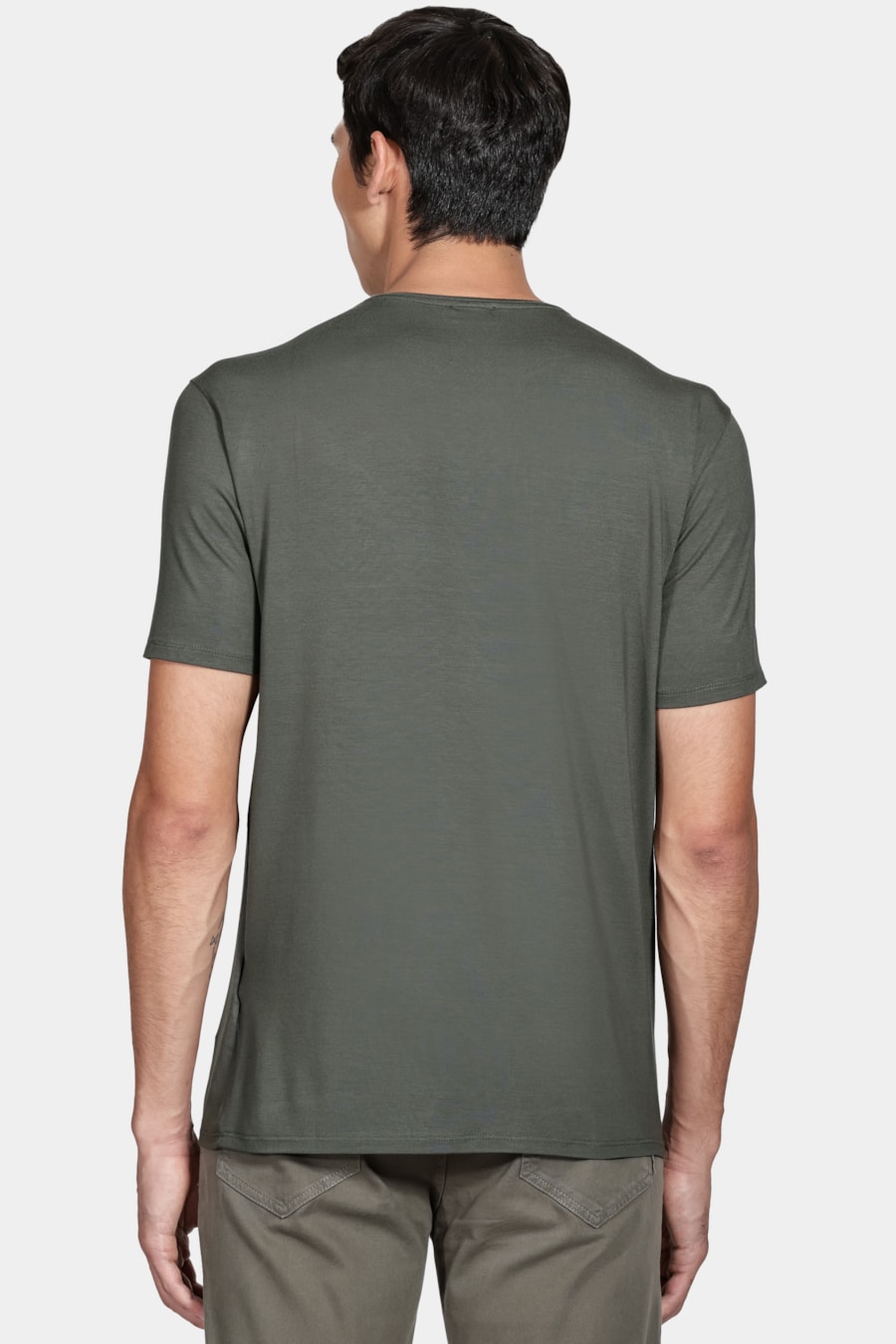 Camiseta Manga Curta Viscolycra Verde Militar — foto 4 de 4